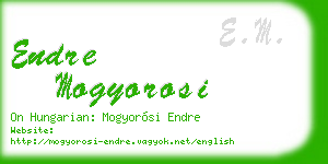 endre mogyorosi business card